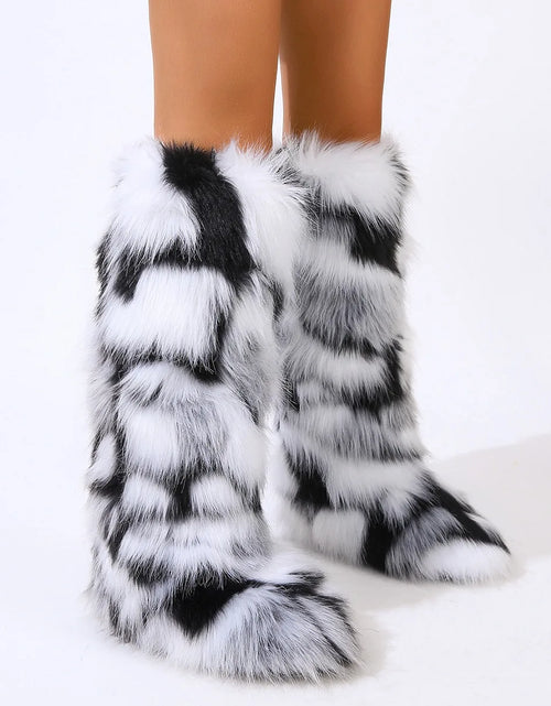 Load image into Gallery viewer, Cozy Glam: Thigh-High Faux Fur Winter Boots
