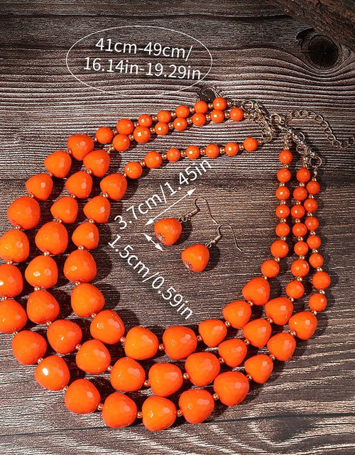 Load image into Gallery viewer, Three Layer Necklace Jewelry Set Party Wedding Bib Beads Necklace Earrings For Women Choker African Necklace Earrings Sets
