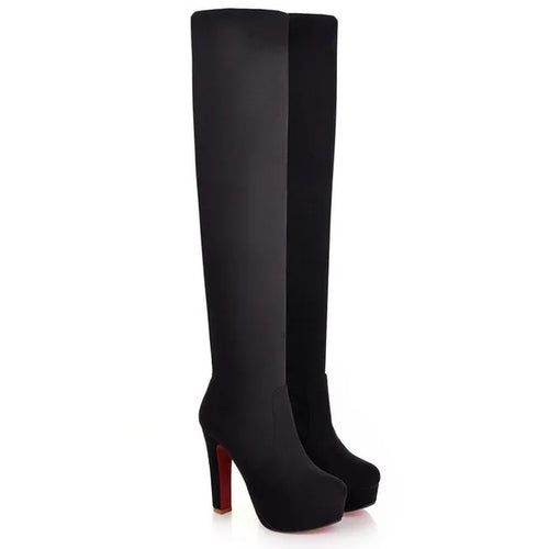 Load image into Gallery viewer, Step into Elegance: Winter Over-The-Knee High-Heel Platform Boots
