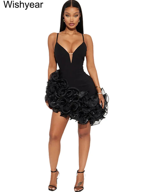 Load image into Gallery viewer, Elegant Ruffle Strap Mini Dress – Sexy and Sophisticated for Special Evenings
