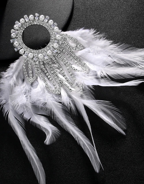 Load image into Gallery viewer, Charming Bohemian Feather Earrings – Luxury Crystal Bridal Statement Jewelry
