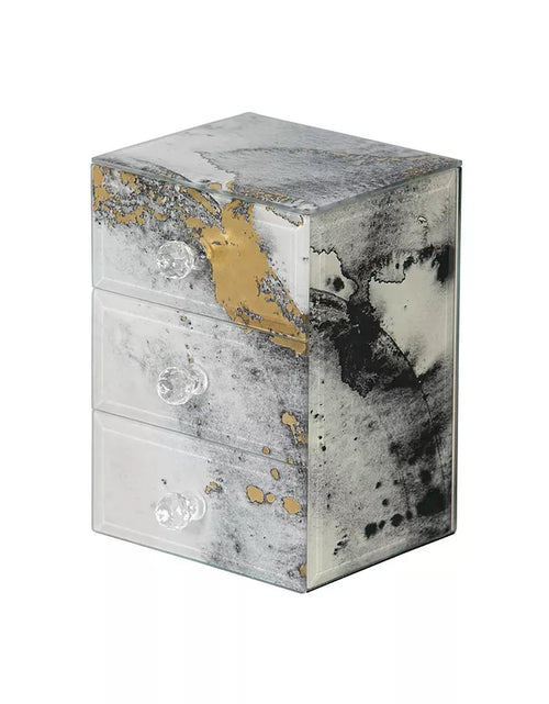 Load image into Gallery viewer, Mele Co. Maura Marbled Glass Jewelry Box with Gold Accents
