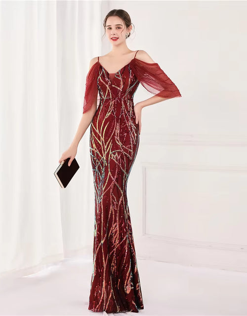 Load image into Gallery viewer, ElegantEvening Dress Women Sequin Dress Maxi Dress 
