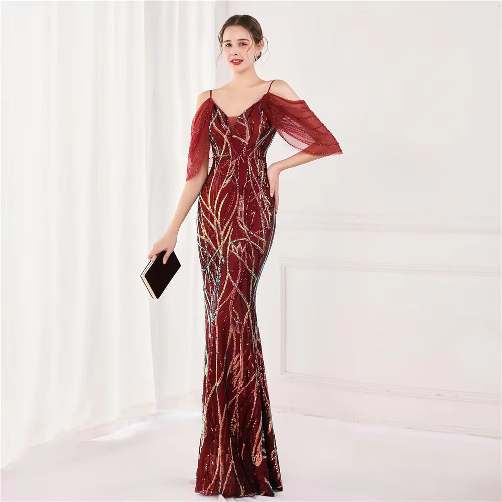 ElegantEvening Dress Women Sequin Dress Maxi Dress 