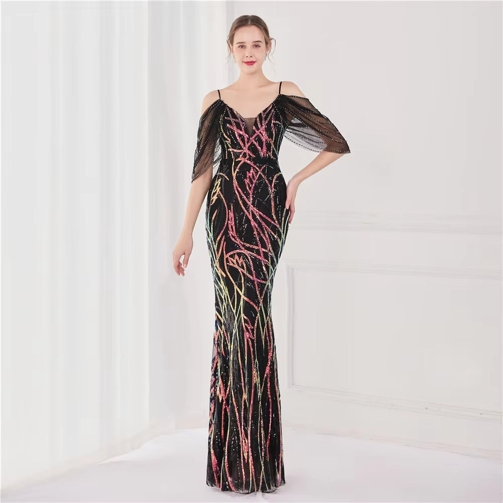 ElegantEvening Dress Women Sequin Dress Maxi Dress 