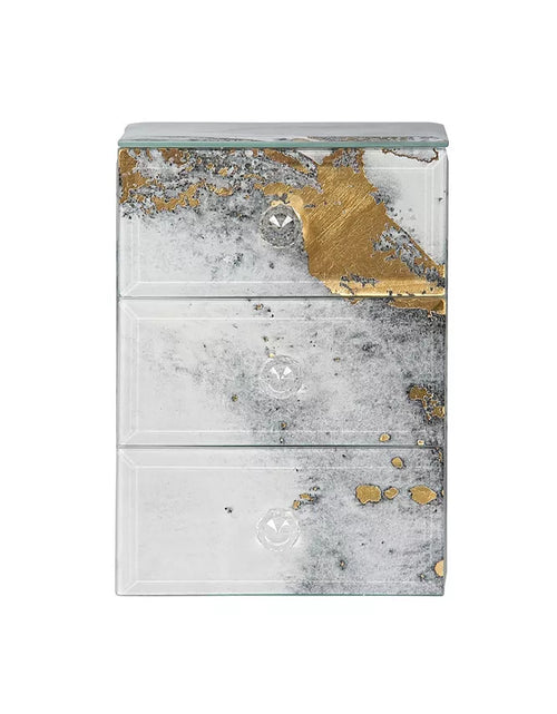 Load image into Gallery viewer, Mele Co. Maura Marbled Glass Jewelry Box with Gold Accents
