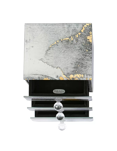 Load image into Gallery viewer, Mele Co. Maura Marbled Glass Jewelry Box with Gold Accents
